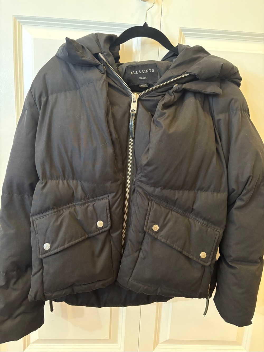 All Saints Black Puffer Jacket